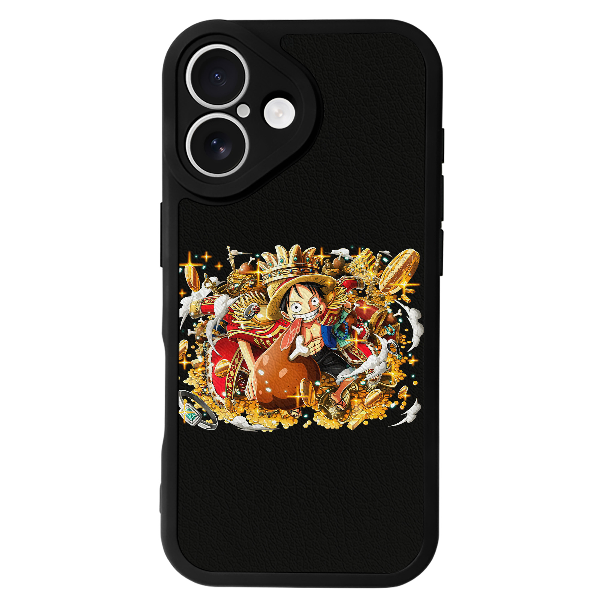 （画像用） ワンピース モンキー・D・ルフィ ONE PIECE Monkey D. Luffy 【iPhone 16シリーズ対応】シリコンスマホケース（レザー調） 材質：シリコン